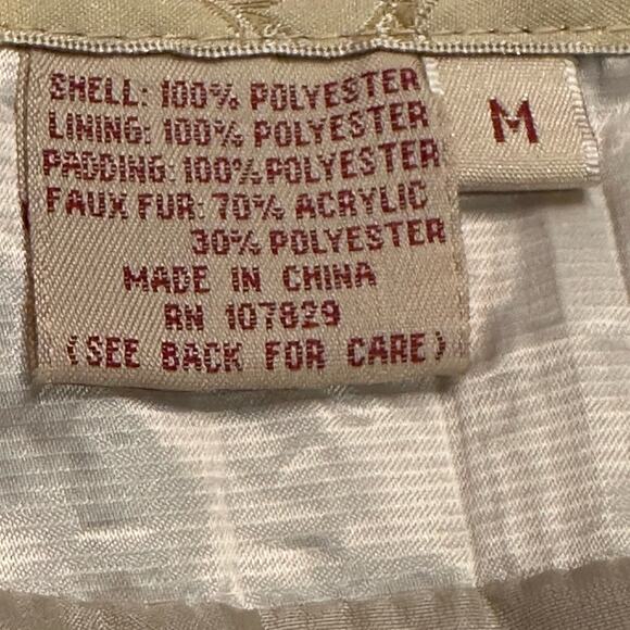 BKE Women’s Medium Double Breasted Pearl White Coat Faux Fur Collar Snap Close - Picture 4 of 10